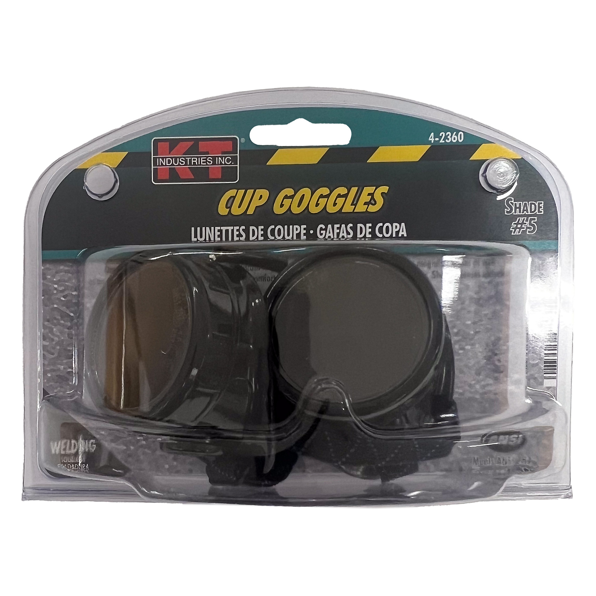 K-T Industries Cup Goggles — 50mm, Flame Resistant, Shade 5 Lenses, Model# 4-2360